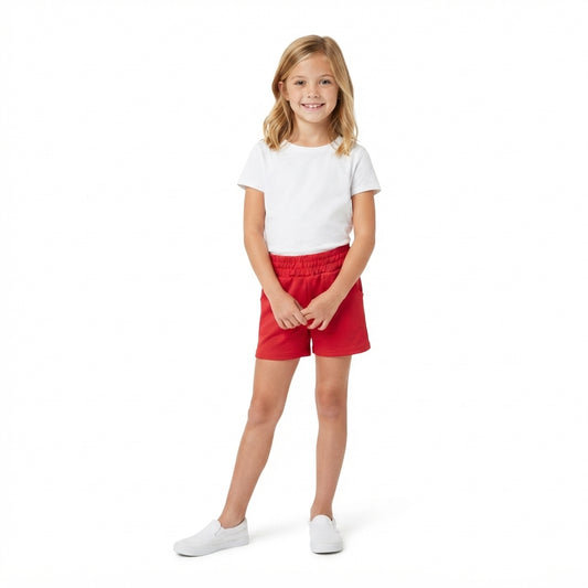 Baby Girls Red Yoga Active Pockets Short Bottoms