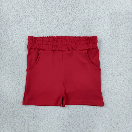 Baby Girls Red Yoga Active Pockets Short Bottoms