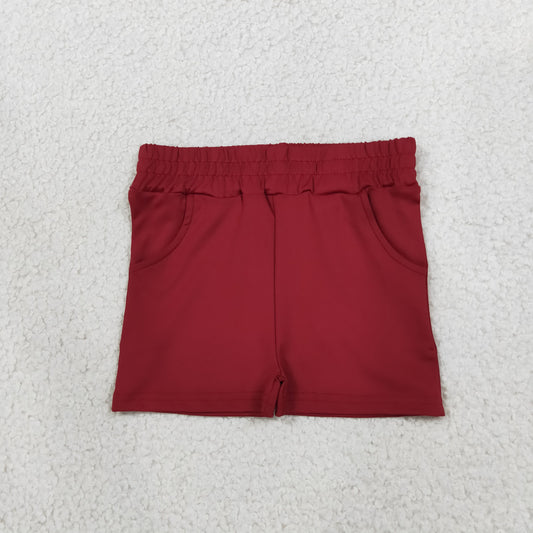 Baby Girls Maroon Yoga Active Pockets Short Bottoms