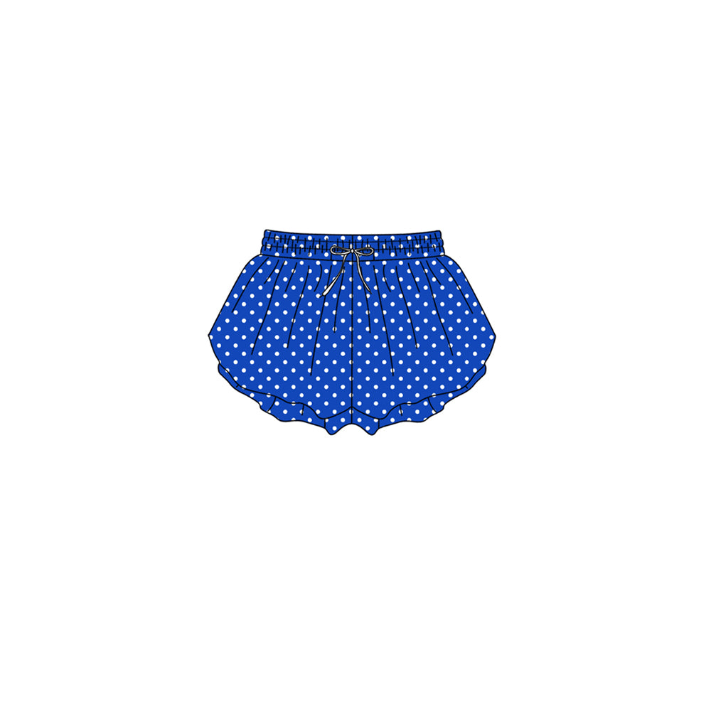 Preorder moq 5 Baby Girls Blue Polka Dots Butterfly Yoga Active Shorts Bottom