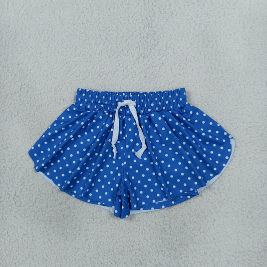 Baby Girls Blue Polka Dots Yoga Active Butterfly Shorts Bottom