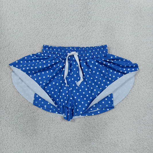 Baby Girls Blue Polka Dots Yoga Active Butterfly Shorts Bottom