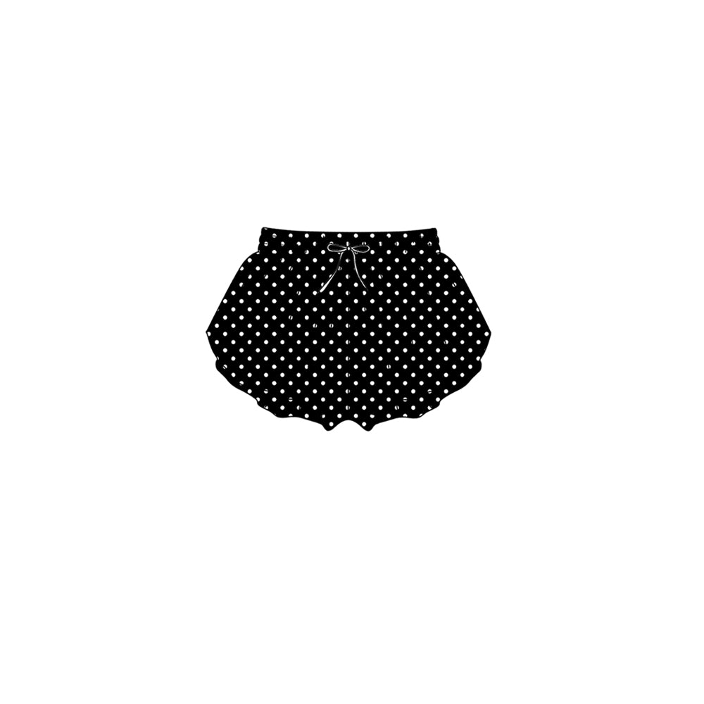Preorder moq 5 Baby Girls Black Polka Dots Butterfly Yoga Active Shorts Bottom