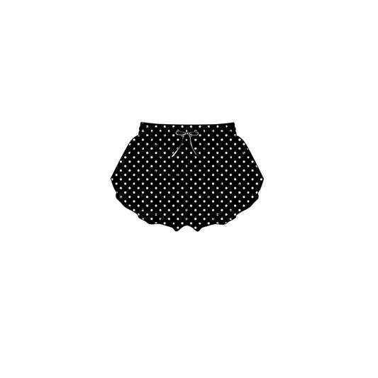 Preorder moq 5 Baby Girls Black Polka Dots Butterfly Yoga Active Shorts Bottom