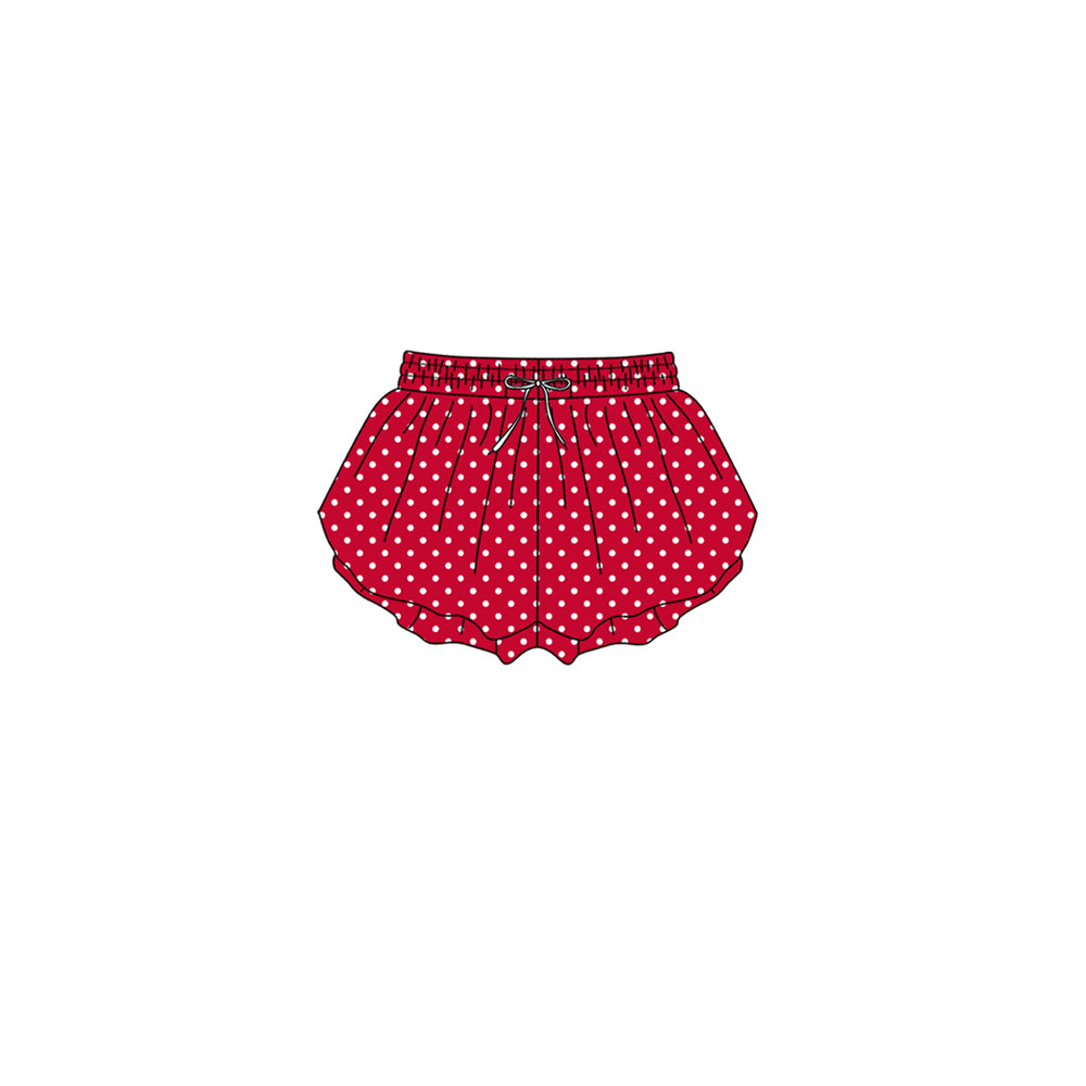 Preorder moq 5 Baby Girls Red Polka Dots Butterfly Yoga Active Shorts Bottom