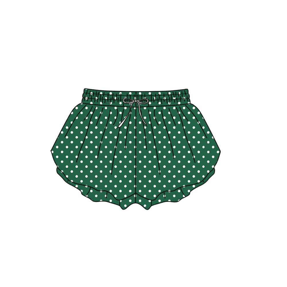 Preorder moq 5 Adult Women Green Polka Dots Yoga Active Butterfly Shorts Bottom
