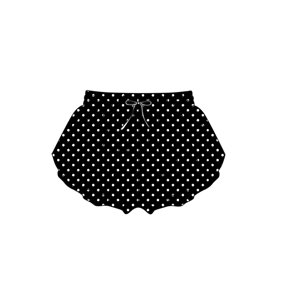 Preorder moq 5 Adult Women Black Polka Dots Yoga Active Butterfly Shorts Bottom
