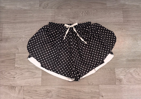 Preorder Adult Women Black Polka Dots Yoga Active Butterfly Shorts Bottom
