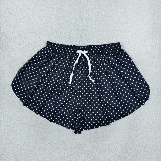 Adult Women Black Polka Dots Yoga Active Butterfly Shorts Bottom