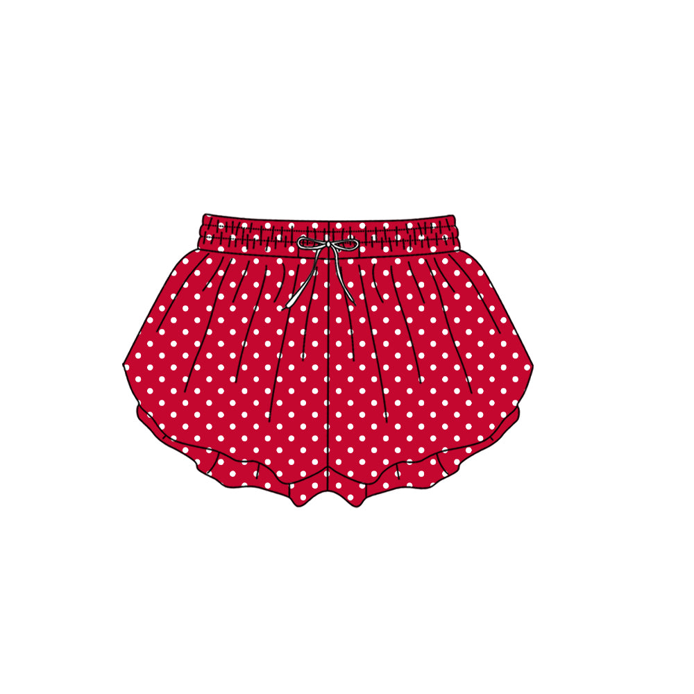 Preorder moq 5 Adult Women Red Polka Dots Yoga Active Butterfly Shorts Bottom