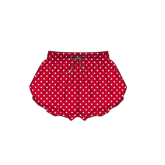 Preorder moq 5 Adult Women Red Polka Dots Yoga Active Butterfly Shorts Bottom