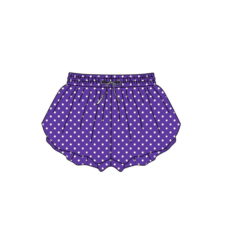 Preorder moq 5 Adult Women Purple Polka Dots Yoga Active Butterfly Shorts Bottom