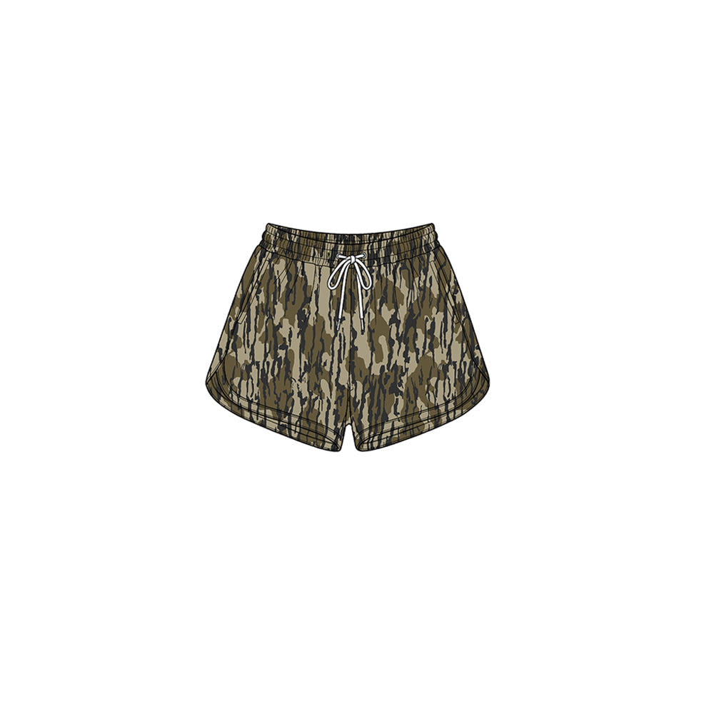 Preorder moq 5 Baby Girls Wood Camo Yoga Active Pockets Shorts Bottom