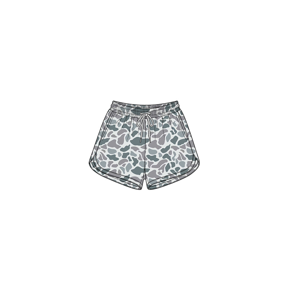 Preorder moq 5 Baby Girls Light Grey Camo Yoga Active Pockets Shorts Bottom