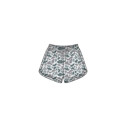 Preorder moq 5 Baby Girls Light Grey Camo Yoga Active Pockets Shorts Bottom