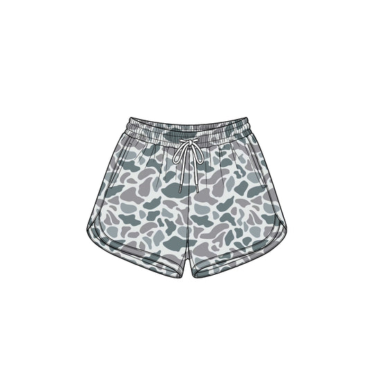 Preorder moq 5 Adult Women Light Grey Camo Yoga Active Pockets Shorts Bottom