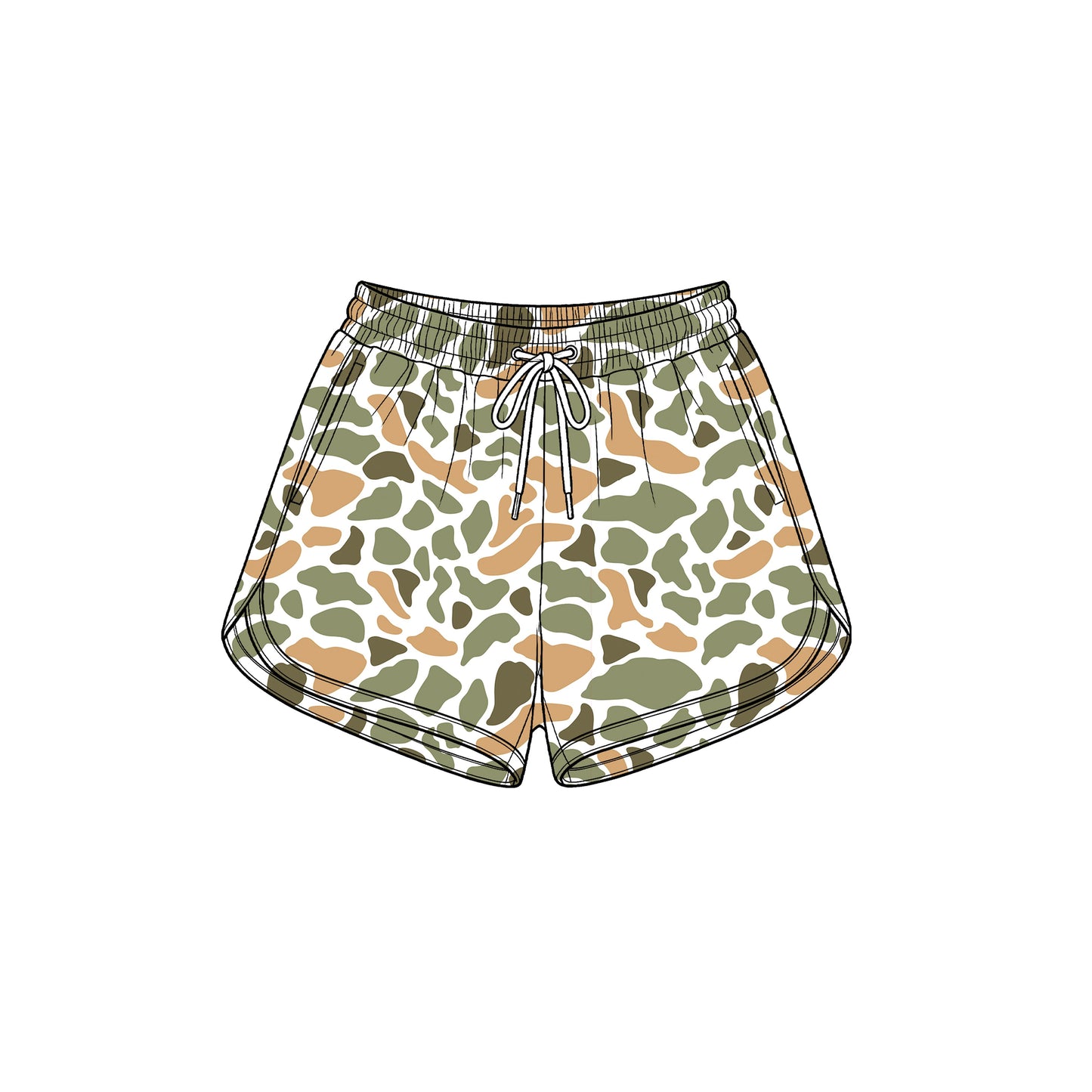 Preorder moq 5 Adult Women Green Yellow Camo Yoga Active Pockets Shorts Bottom