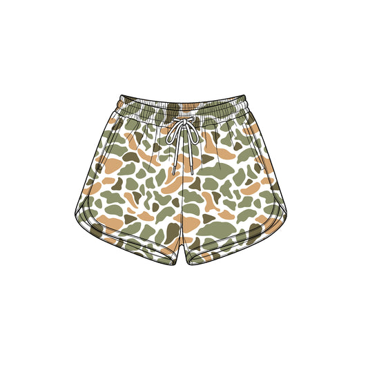 Preorder moq 5 Adult Women Green Yellow Camo Yoga Active Pockets Shorts Bottom
