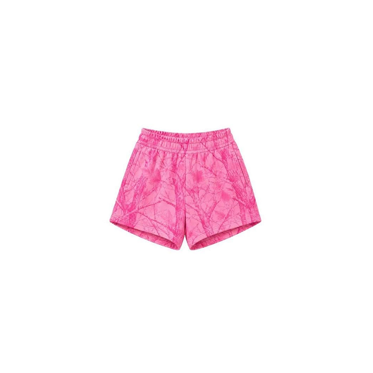 Preorder moq 5 Baby Girls Pink Leaves Camo Pockets Short Bottom