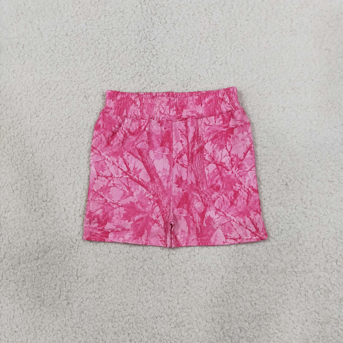 Baby Girls Pink Leaves Camo Pockets Short Bottom