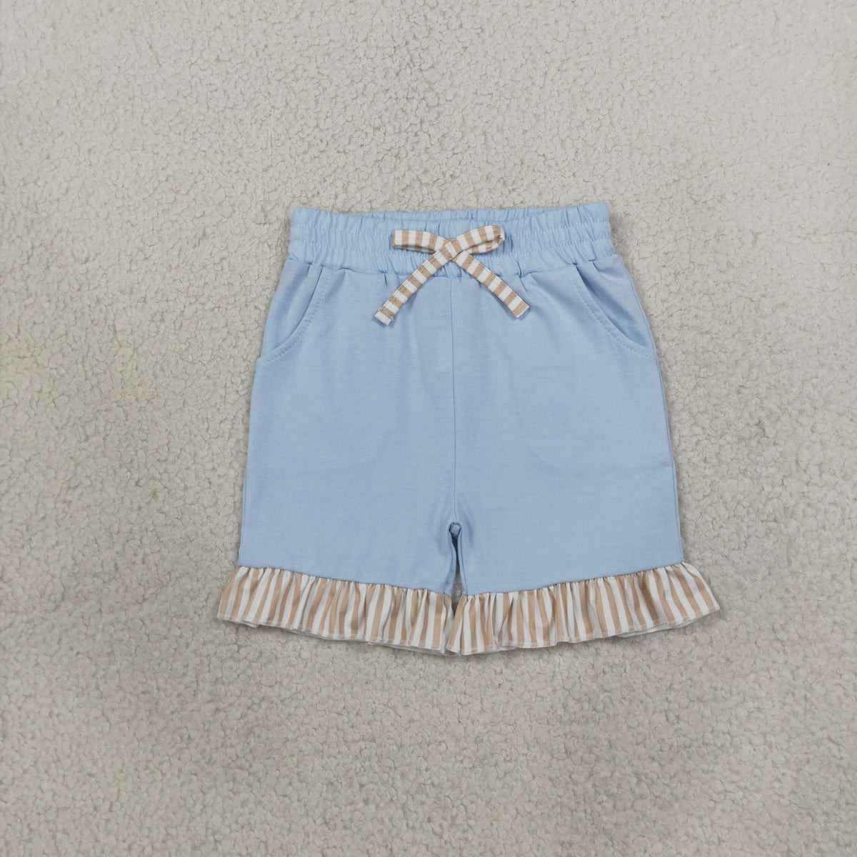 Baby Girls Blue Bow Pockets Shorts Bottom