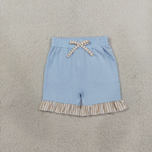 Baby Girls Blue Bow Pockets Shorts Bottom