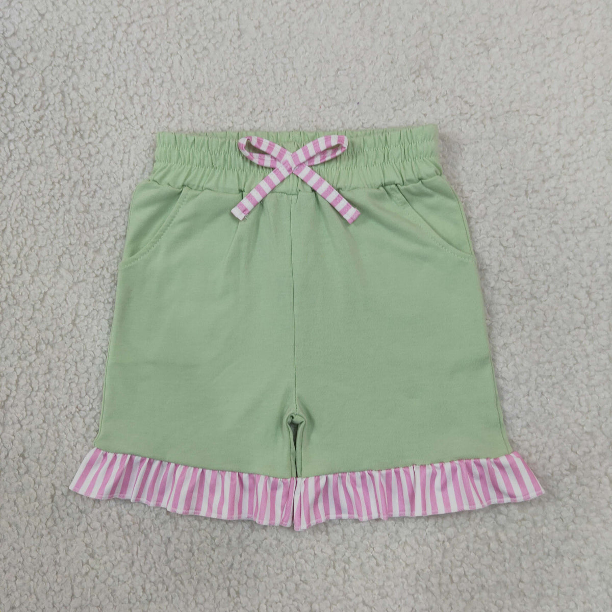 Sibling Baby Girls Long Flutter Sleeves Shirts Top Pockets Ruffle Shorts Pants Clothes Sets