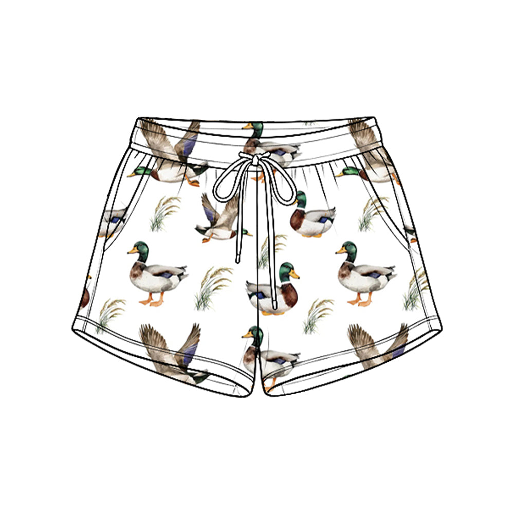Preorder moq 5 Baby Boys Ducks Plaid Hunting Pockets Shorts Bottom