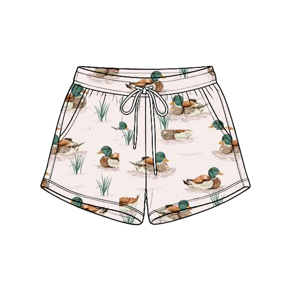 Preorder moq 5 Baby Boys Ducks Plaid Hunting Pockets Shorts Bottom
