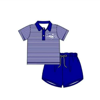 Preorder (moq 5)Baby Boys Blue Eagles Team Pullover Shirt Shorts Clothes Sets