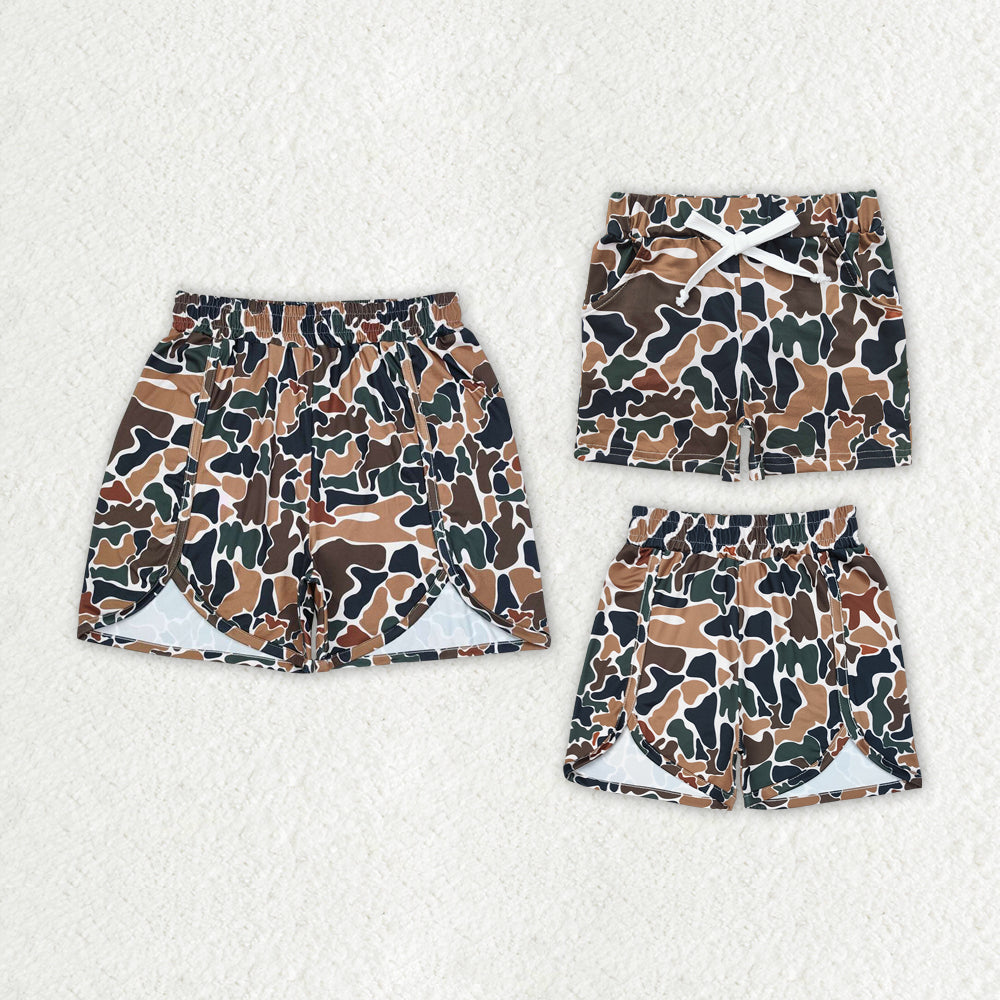 Mommy And Me Family Sibling Brown Camo Summer Shorts Bottoms