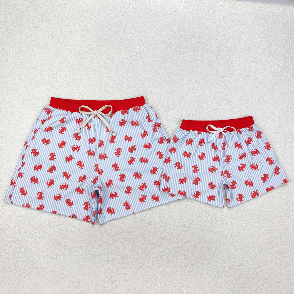 Daddy and Me Baby Boys Summer Crab Beach Trunks Swimsuits Swimwear