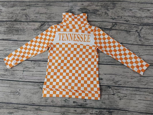 Baby Boys Tennessee Dog T Checkered Zip Pullovers Tops preorder(MOQ 5)