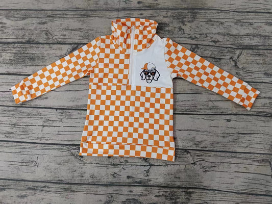 Baby Boys Tennessee Dog T Checkered Zip Pullovers Tops preorder(MOQ 5)