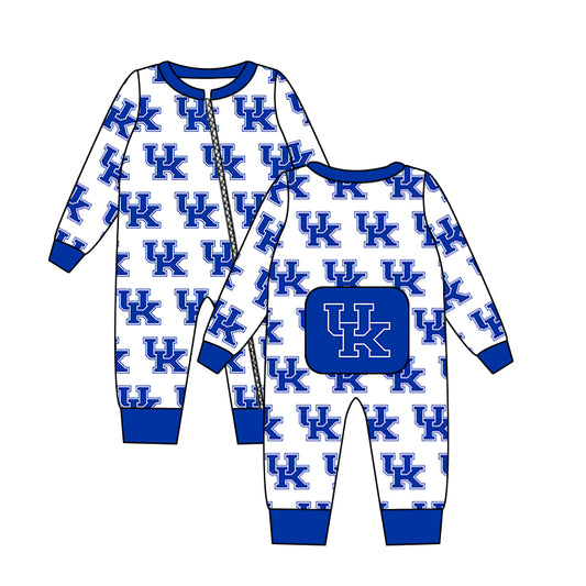 Baby Boys Team Blue UK Long Sleeve Zip Rompers preorder(moq 5)