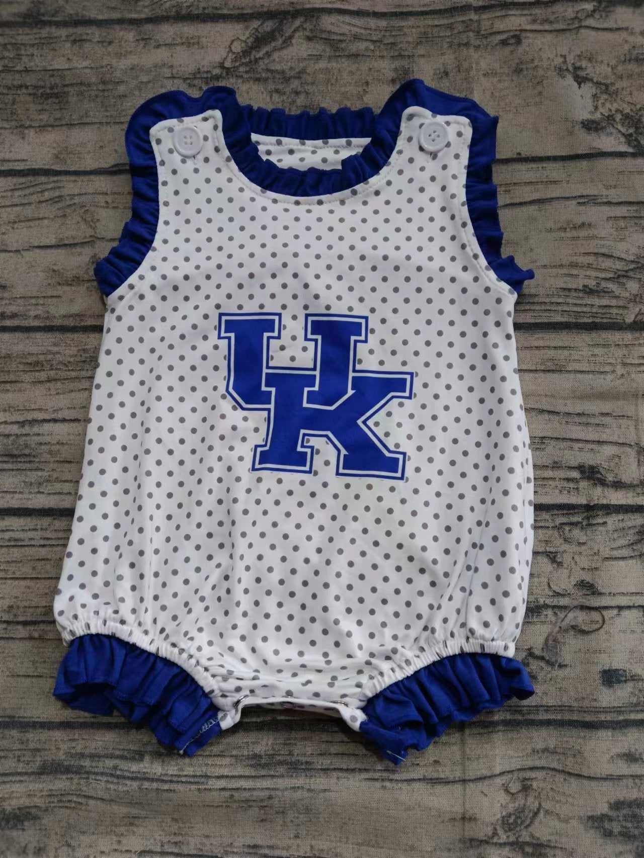 Baby Girls UK Team Ruffle Sleeveless Rompers preorder(moq 5)