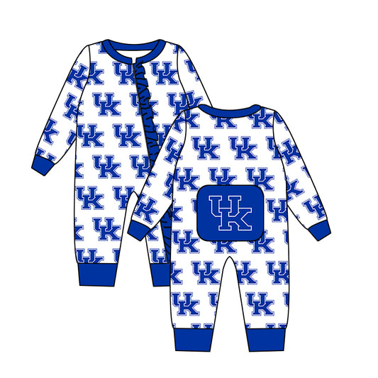 Baby Girls Team Blue UK Long Sleeve Zip Rompers preorder(moq 5)