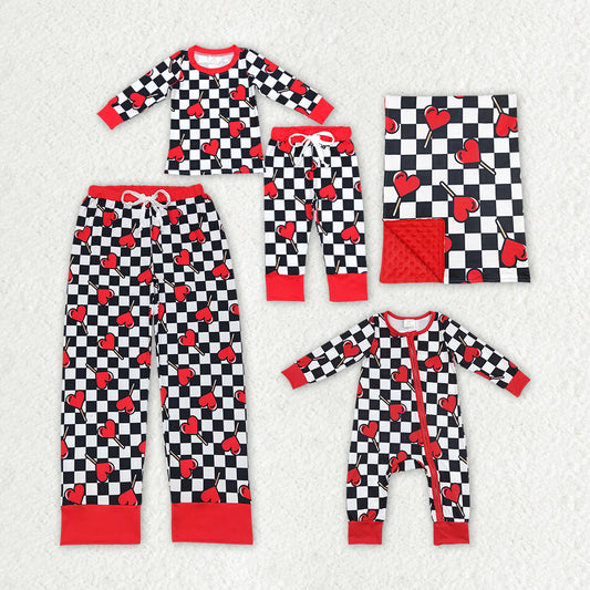 Baby Kids Toddler Family Valentines Hearts Designs Sibling Clothes Sets