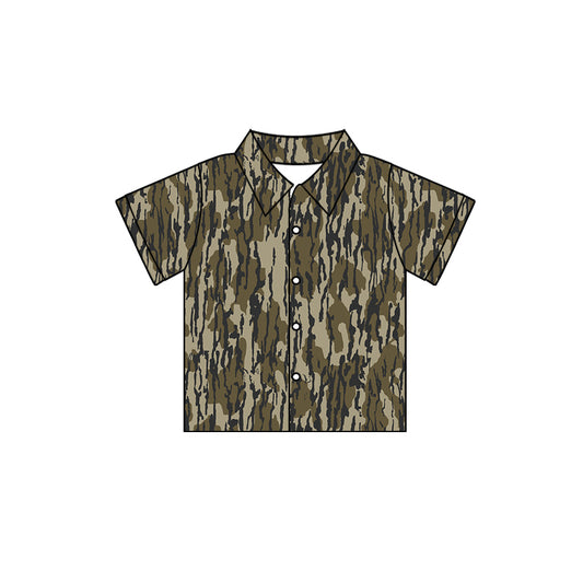 Baby Boys Bottomland Camo Short Sleeve Buttons Tee Shirts Tops preorder(MOQ 5)