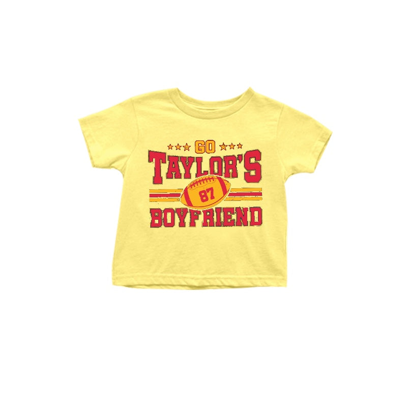 Baby Girls Yellow Singer Boyfriend Short Sleeve Tee Shirts Tops Preorder(moq 5)