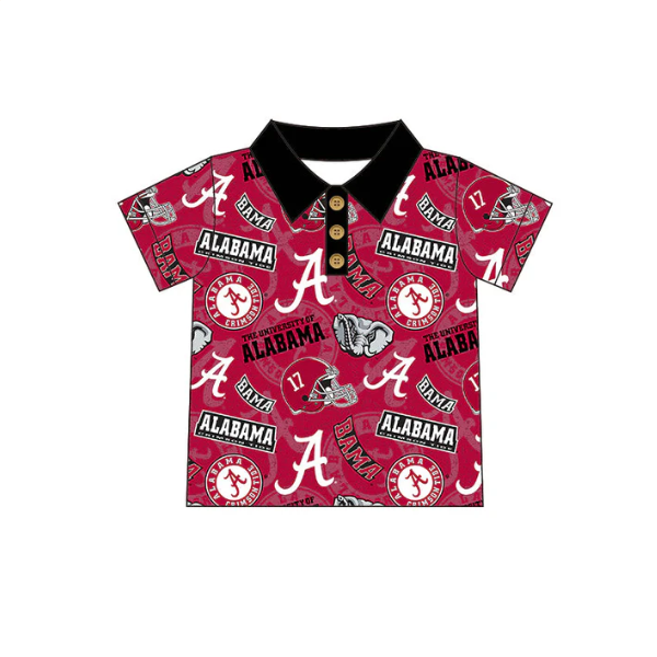 Preorder(moq 5)Baby Boys Alabama Team Short Sleeve Tee Pullovers Shirts Tops
