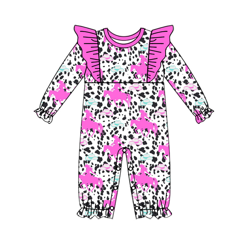 Baby Infant Girls Western Rodeo Ruffle Rompers preorder(moq 5)