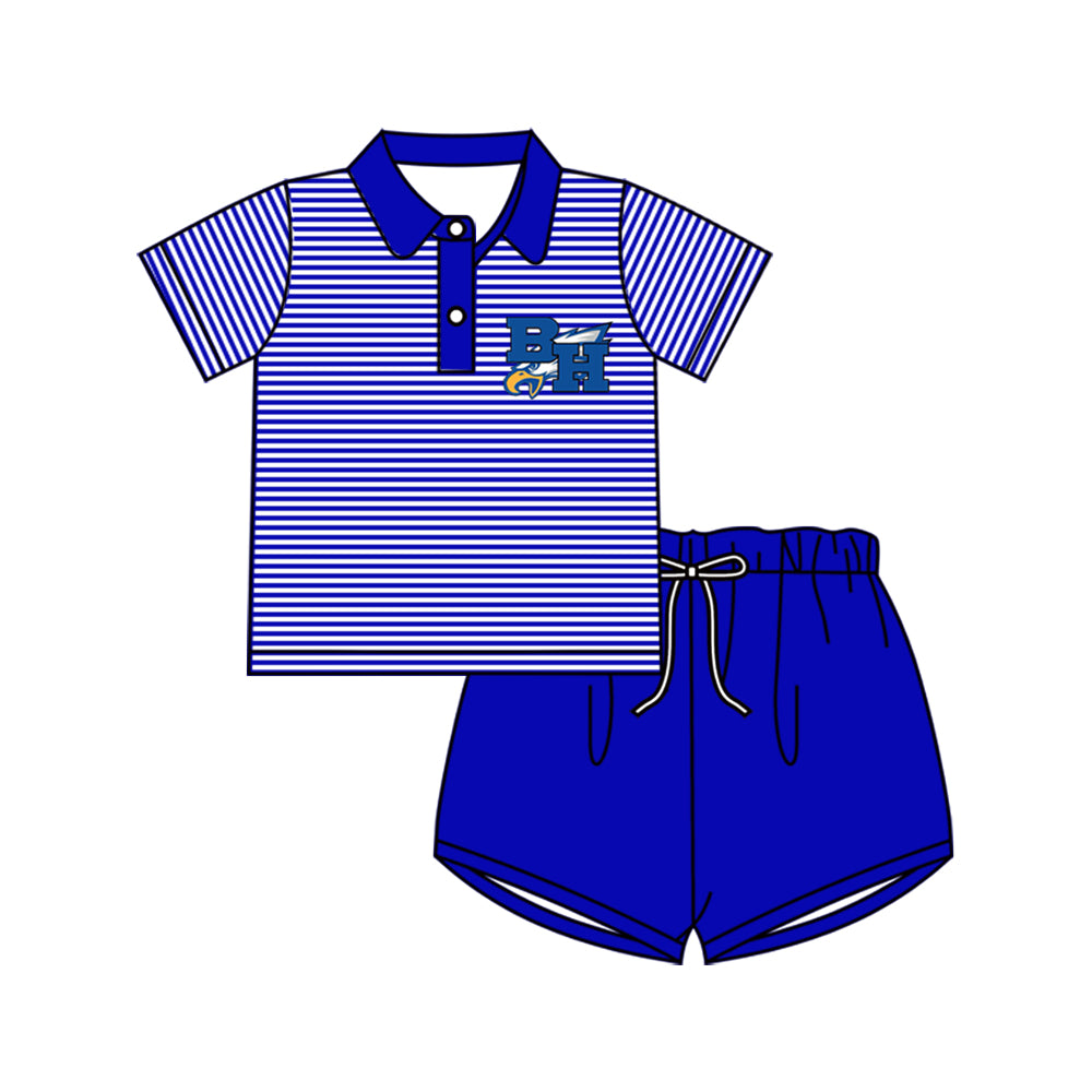 Preorder (moq 5)Baby Boys BH Eagles Team Pullover Shirt Shorts Clothes Sets