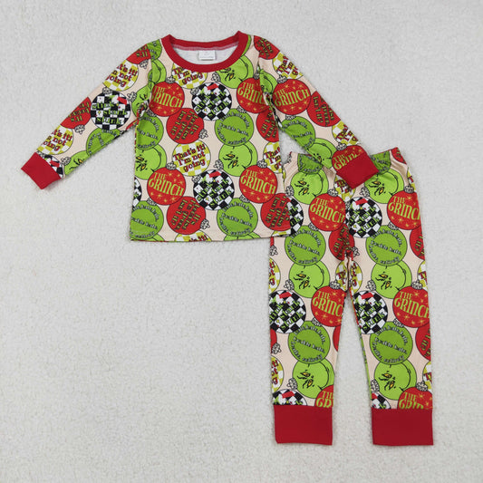 Baby Boys Grin Lights Plaid Top Pants Christmas Pajamas Sets