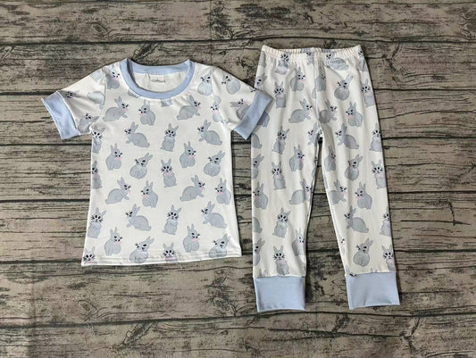 Baby Boys Easter Bunny Short Sleeve Tee Pants Pajamas Clothes Sets