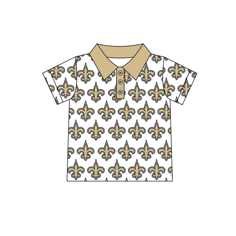 Preorder(moq 5)Baby Boys Khaki Saint Team Short Sleeve Tee Pullovers Shirts Tops