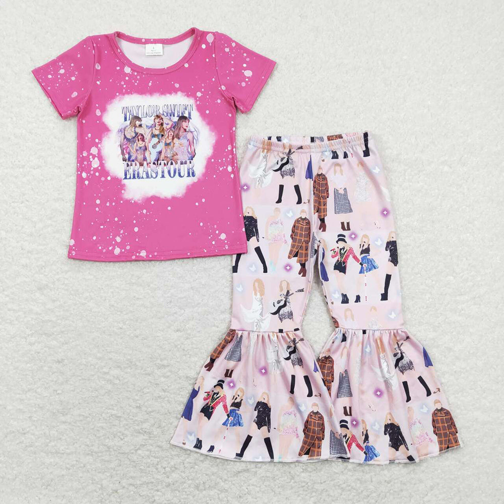 Baby Girls Sibling Sister Concert Singer Shirt Bell Pants Clothes Sets