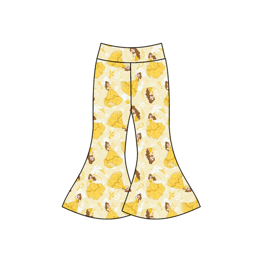 Preorder(moq 5) Baby Girls Cartoon Princesses Bell Bottom Pants Bottom