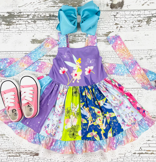 Baby girls flowers purple twirl dresses