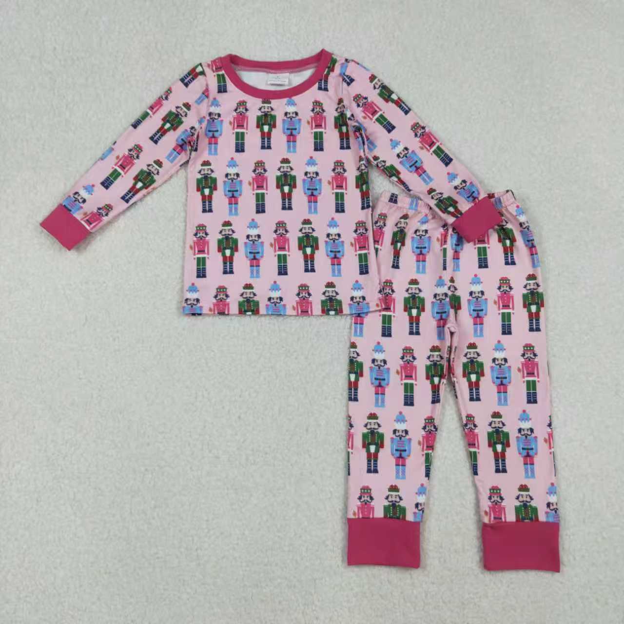 Sibling Baby Boys Girls Soldiers Checked Christmas Ruffle Knee Length Dress Pajamas Sets Footie Rompers